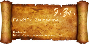 Fabók Zsuzsanna névjegykártya
