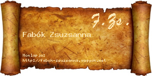 Fabók Zsuzsanna névjegykártya